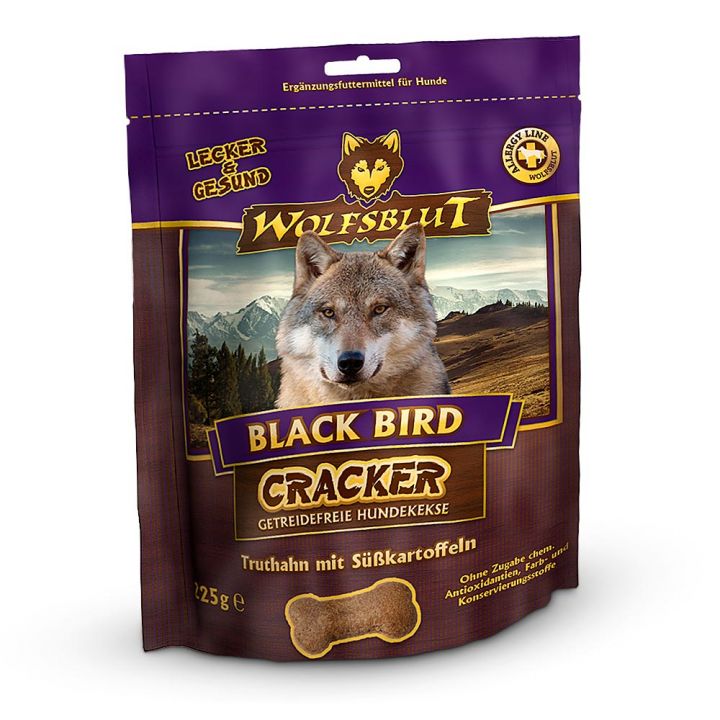 petspremium Wolfsblut Black Bird - Truthahnfleisch und Süßkartoffel Cracker Snack 3 x 225 g