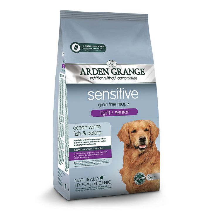 petspremium Arden Grange Light / Senior mit ozeanischem Weißfisch & Kartoffel getreidefrei Sensitive Trockenfutter 2 kg