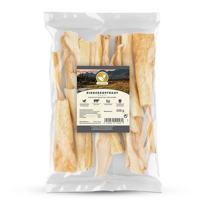 petspremium Natural Rinderkopfhaut Snack 250 g