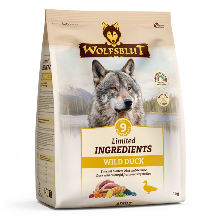 petspremium Wolfsblut Limited Ingredients Wild Duck - Ente und Süßkartoffel Adult Trockenfutter 1 kg