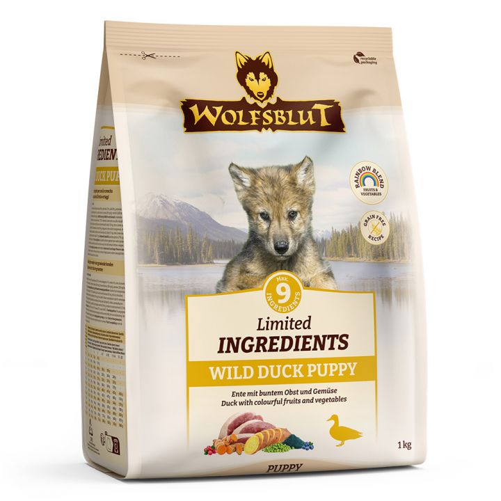 petspremium Wolfsblut Limited Ingredients Wild Duck - Ente und Süßkartoffel Puppy Trockenfutter 1 kg