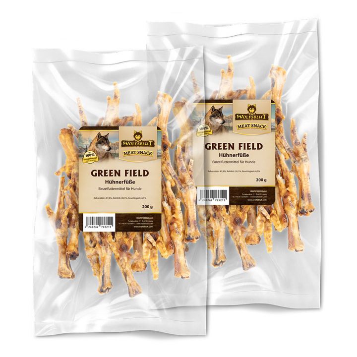 petspremium Wolfsblut Green Field Hühnerfüße Kauartikel Snack 2 x 200 g