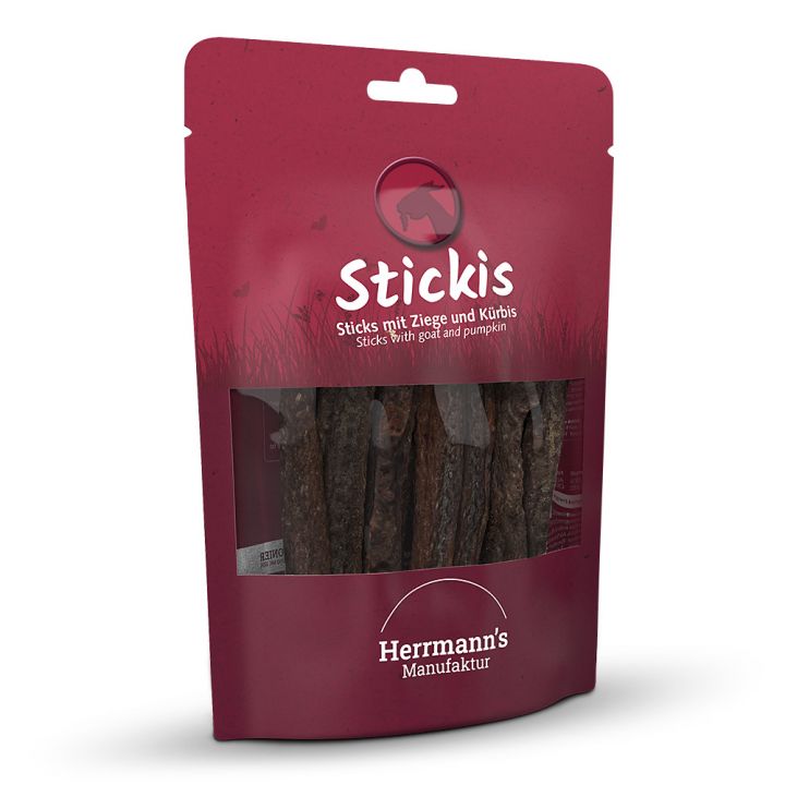 petspremium Herrmann's Ziege mit Kürbis Stickis Snack 80 g Günstiger Verkauf