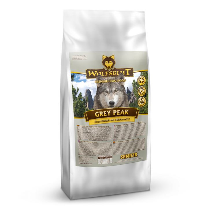 petspremium Wolfsblut Grey Peak - Ziegenfleisch und Süßkartoffel Senior Trockenfutter 500 g