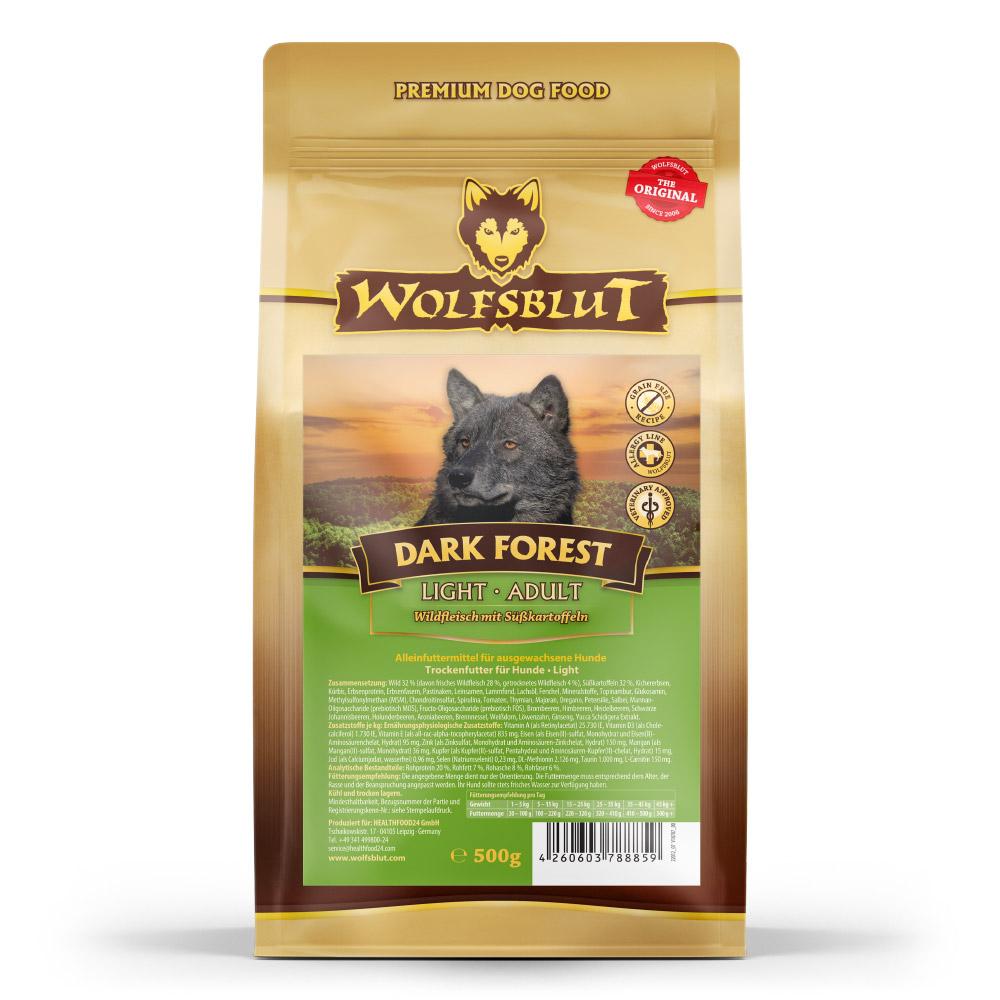 petspremium Wolfsblut Dark Forest - Wild und Süßkartoffel Light Trockenfutter 500 g Kostenloser Versand