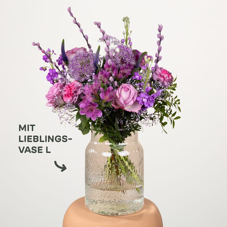 blume2000 Wiesenblumenstrauß Violet Surprise mit Lieblingsvase L