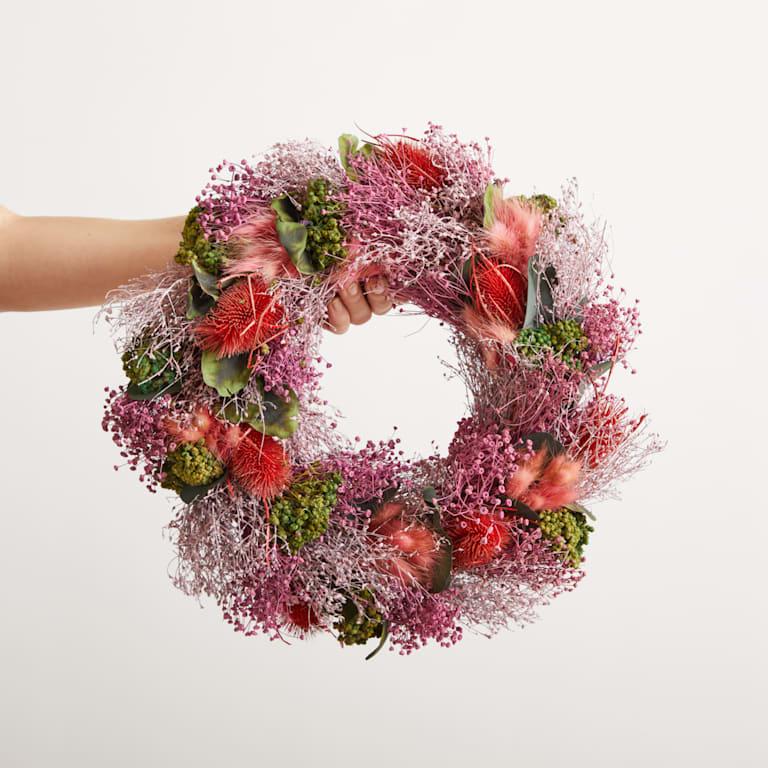 blume2000 Trockenblumenkranz Pink Shades