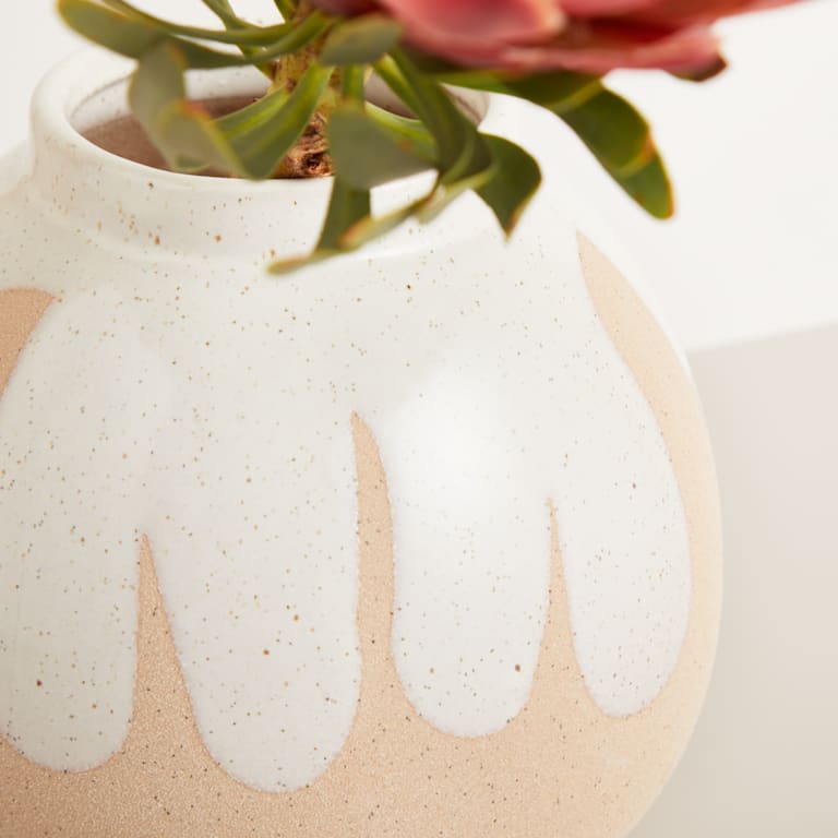 blume2000 Keramik Vase Creme/Sand Bis zu 50% Rabatt