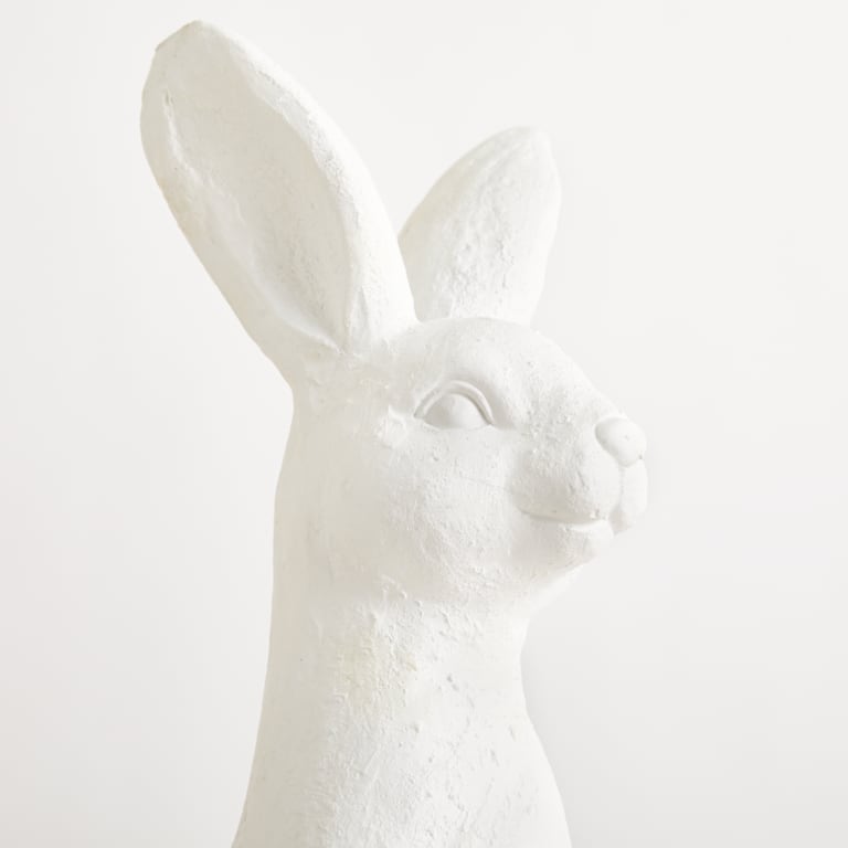 blume2000 Deko Fiberglas Hase Schräg Sitzend Weiß 2025