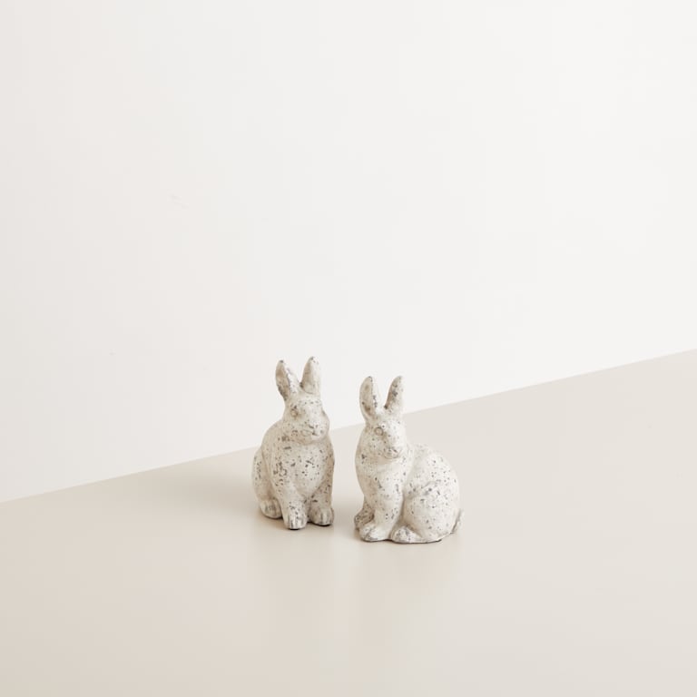 blume2000 Deko Beton Hase Grau 2er-Set