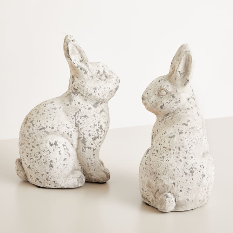 blume2000 Deko Beton Hase Grau 2er-Set Outlet