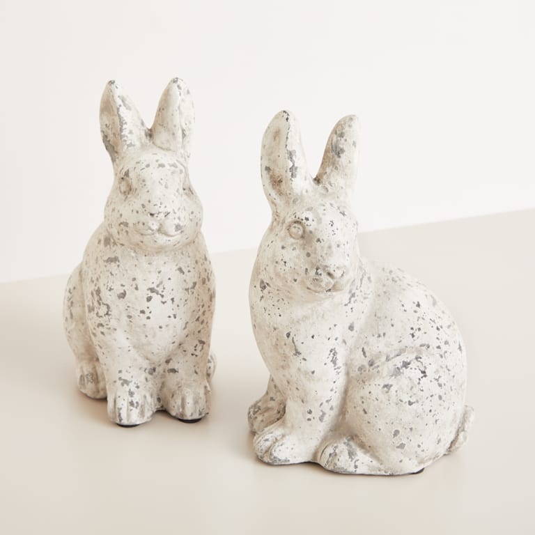 blume2000 Deko Beton Hase Grau 2er-Set Outlet