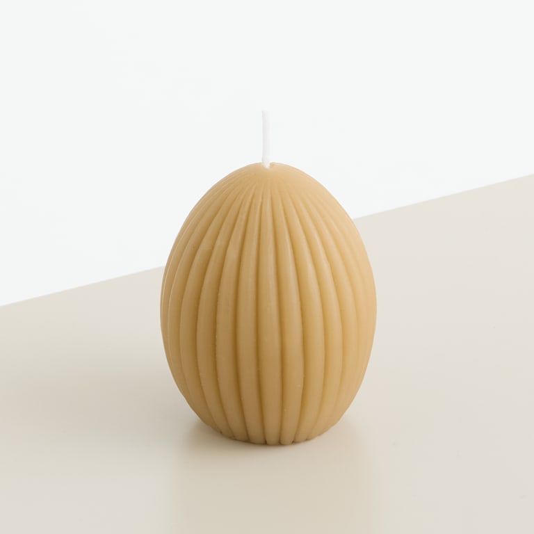 blume2000 Kerze Ei Rille Beige