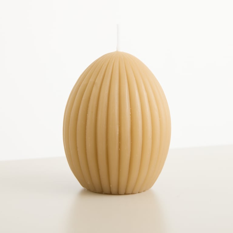 blume2000 Kerze Ei Rille Beige Blitzverkäufe