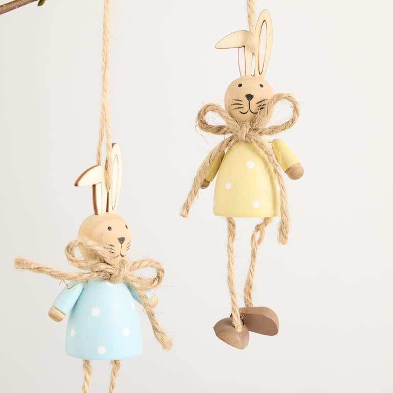 blume2000 Deko Holz Hänger Hase 4er-Set Lagerräumung