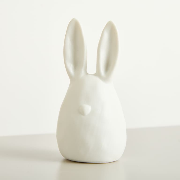 blume2000 Deko Keramik Hase Gerades Ohr Weiß Klein Heißer Verkauf