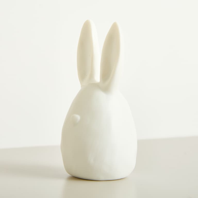 blume2000 Deko Keramik Hase Gerades Ohr Weiß Klein Heißer Verkauf