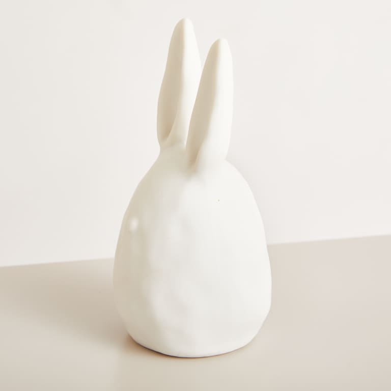 blume2000 Deko Keramik Hase Gerades Ohr Weiß Groß Top Angebot