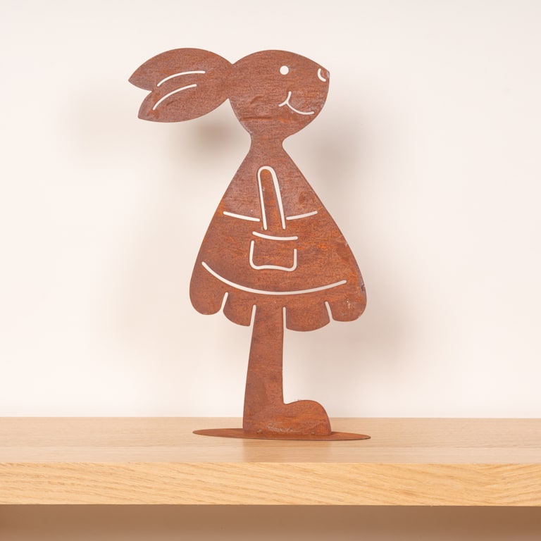 blume2000 Metall Silhouette Hase Mädchen Rost Matt Zeitlich begrenztes Angebot