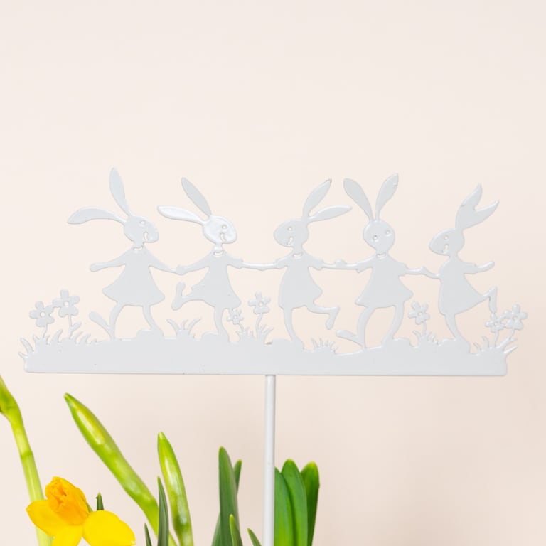 blume2000 Metall Stecker Hasenparty Creme Blitzangebot