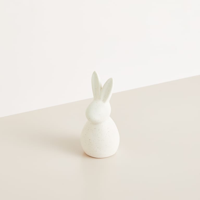 blume2000 Deko Hase Keramik Weiß Klein