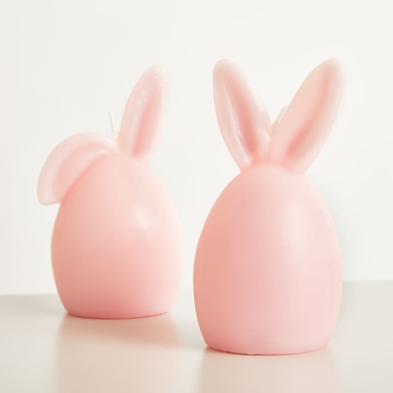 blume2000 Deko Kerze Hase Stehende Ohren Rosa