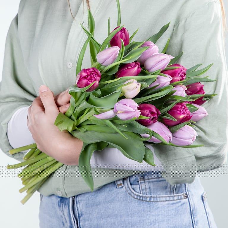 blume2000 Lila Tulpen - 20 Stiele Kostenlose Rückgabe