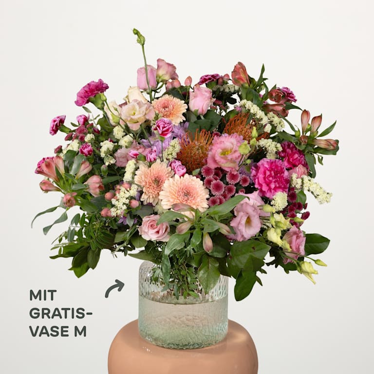 blume2000 Blütenzauber Deluxe mit gratis Lieblingsvase M