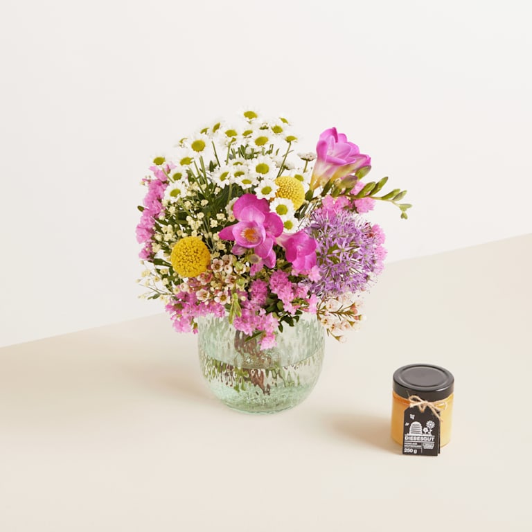 blume2000 Frühlingsleuchten mit Diebes Gut Honig 250g