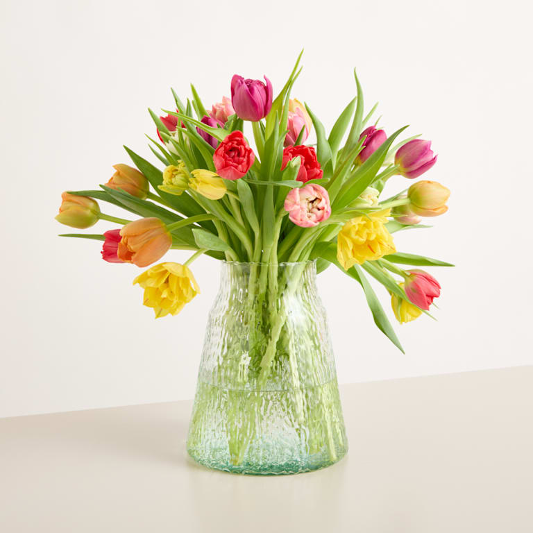 blume2000 Bunte Tulpen - 30 Stiele mit Lieblingsvase Peak Zeitlich begrenztes Angebot