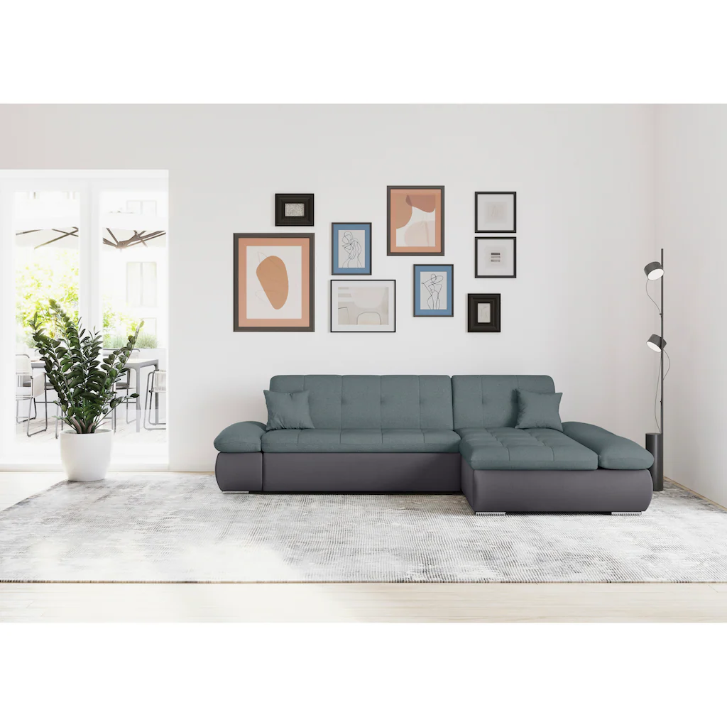 DOMO collection Ecksofa »Moric B/T/H 300/172/80 cm auch in Cord L-Form« XXL-Format wahlweise auch mit Bettfunktion und Armverstellung kaufen