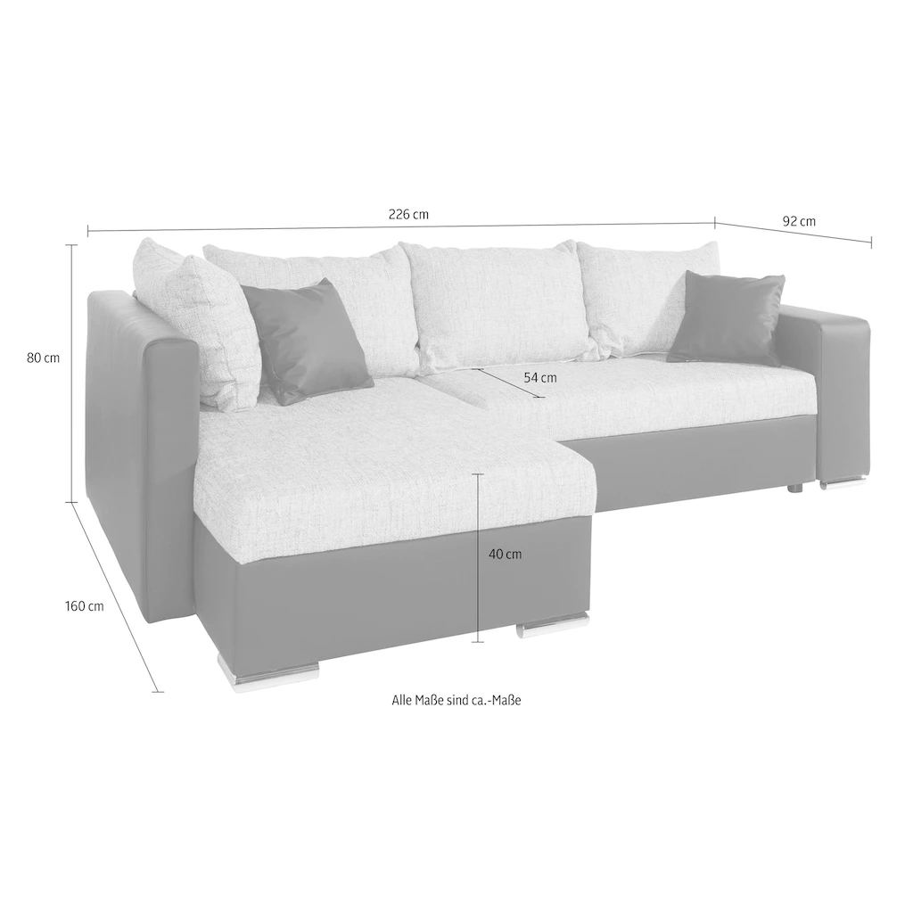 COLLECTION AB Ecksofa mit komfortablem Federkern online kaufen Begrenzt auf 3 Tage