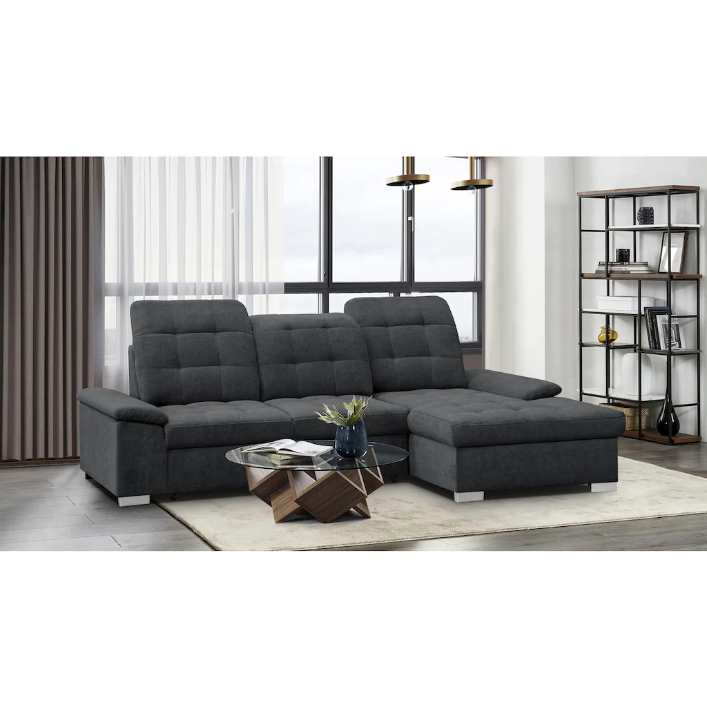 WERK2 Ecksofa Carmen Sofa Eckcouch mit Schlaffunktion Bettkasten und Sitztiefenverstellung kaufen