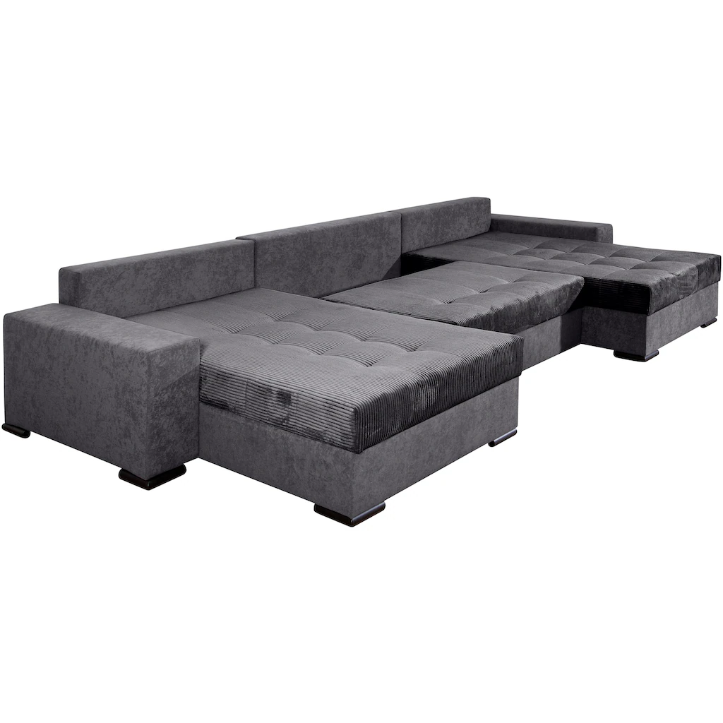 COLLECTION AB Wohnlandschaft »XXXL-Josy Relax U-Form Breite 352 cm mit 2 gleich großen Recamieren« inkl. Bettfunktion Bettkasten mit 4 Rückenkissen in zwei Größen Hotsell