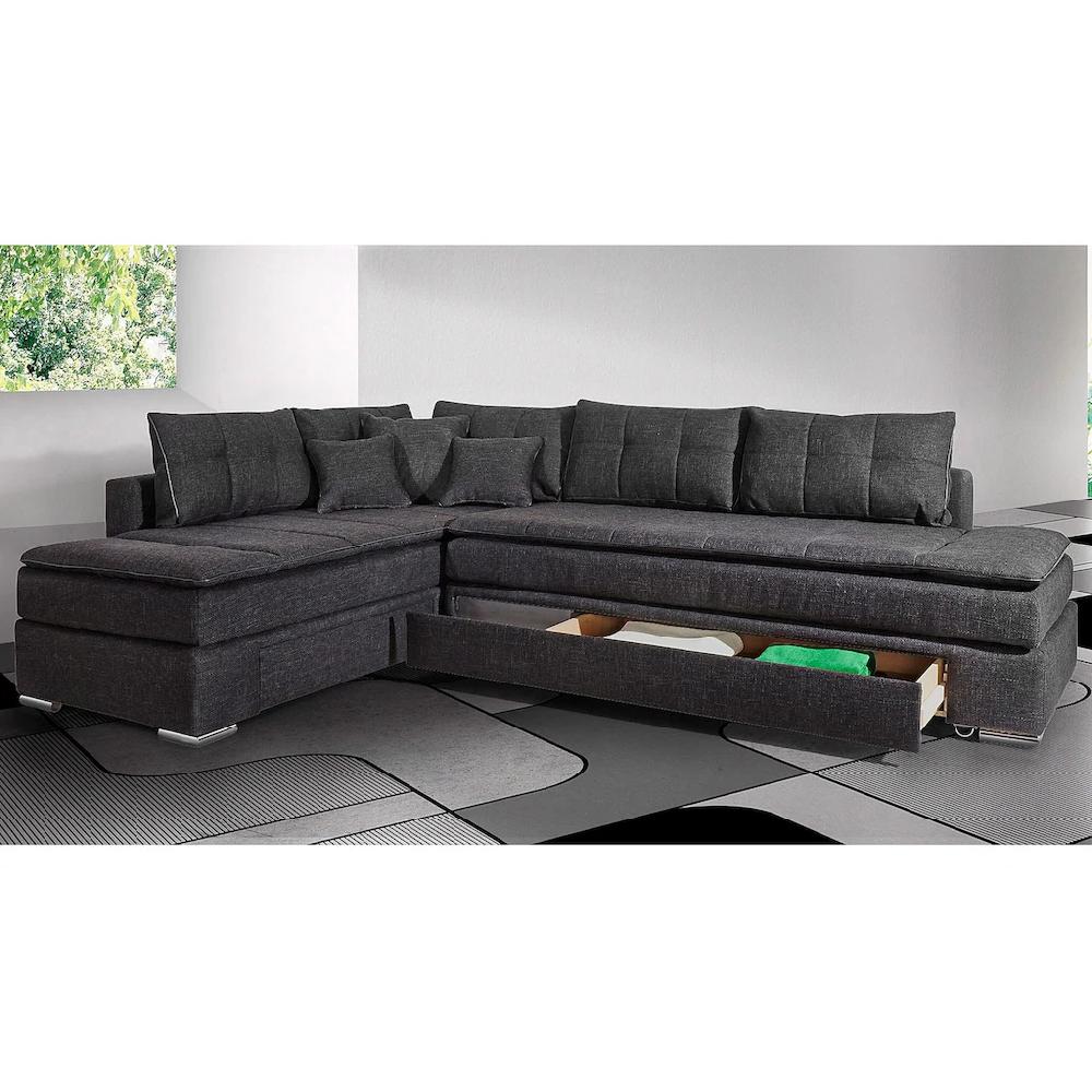 INOSIGN Ecksofa »Night & Day L-Form mit Dauer-Schlaffunktion ohne Armlehnen« mit Boxspring-Bettfunktion 180x200 cm und Bettkasten Dauerschläfer