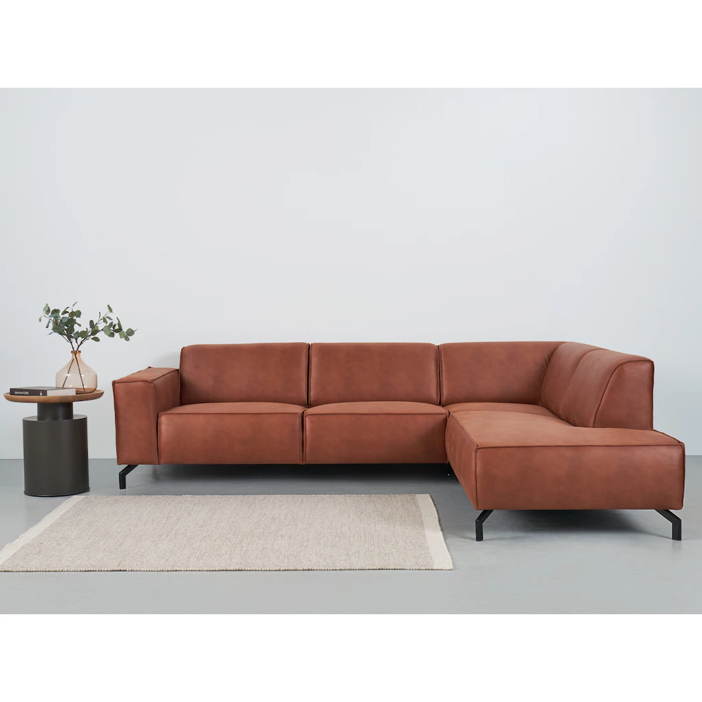 Places of Style Ecksofa Lorcan in Lederoptik oder Strukturstoff lieferbar kaufen