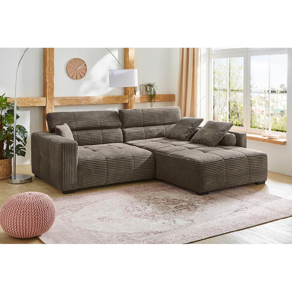 Jockenhöfer Gruppe Ecksofa »Severino L-Form im Big-Sofa-Style« mit Kopfteilverstellung rechts/links montierbar Wellenfederung kaufen