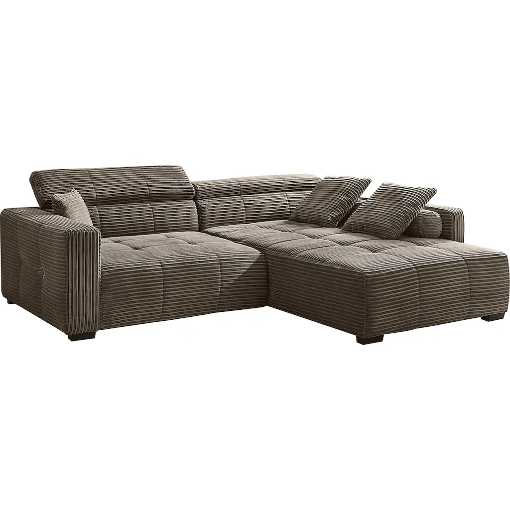 Jockenhöfer Gruppe Ecksofa »Severino L-Form im Big-Sofa-Style« mit Kopfteilverstellung rechts/links montierbar Wellenfederung kaufen Kostenloser Versand