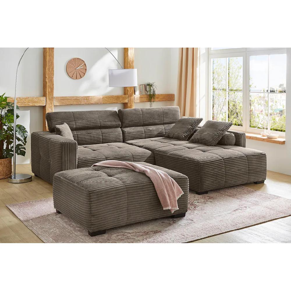 Jockenhöfer Gruppe Ecksofa »Severino L-Form im Big-Sofa-Style« mit Kopfteilverstellung rechts/links montierbar Wellenfederung kaufen Kostenloser Versand