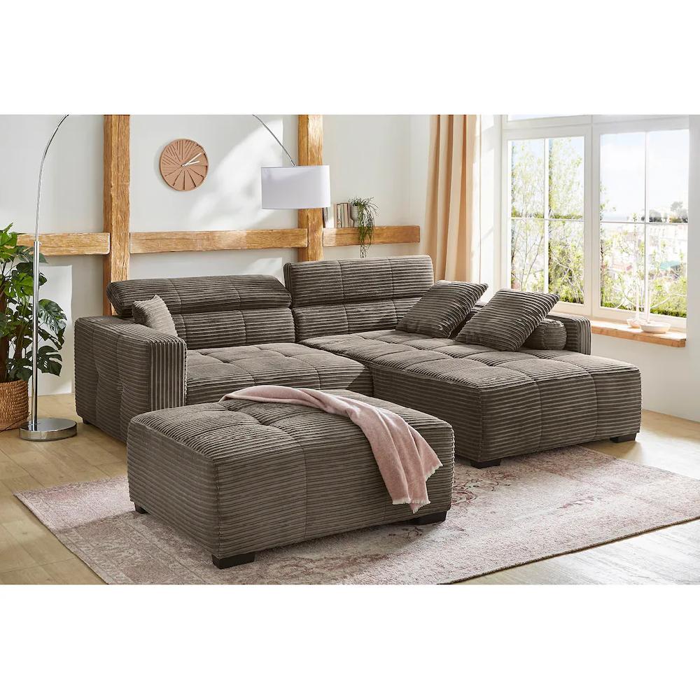 Jockenhöfer Gruppe Ecksofa »Severino L-Form im Big-Sofa-Style« mit Kopfteilverstellung rechts/links montierbar Wellenfederung kaufen Kostenloser Versand