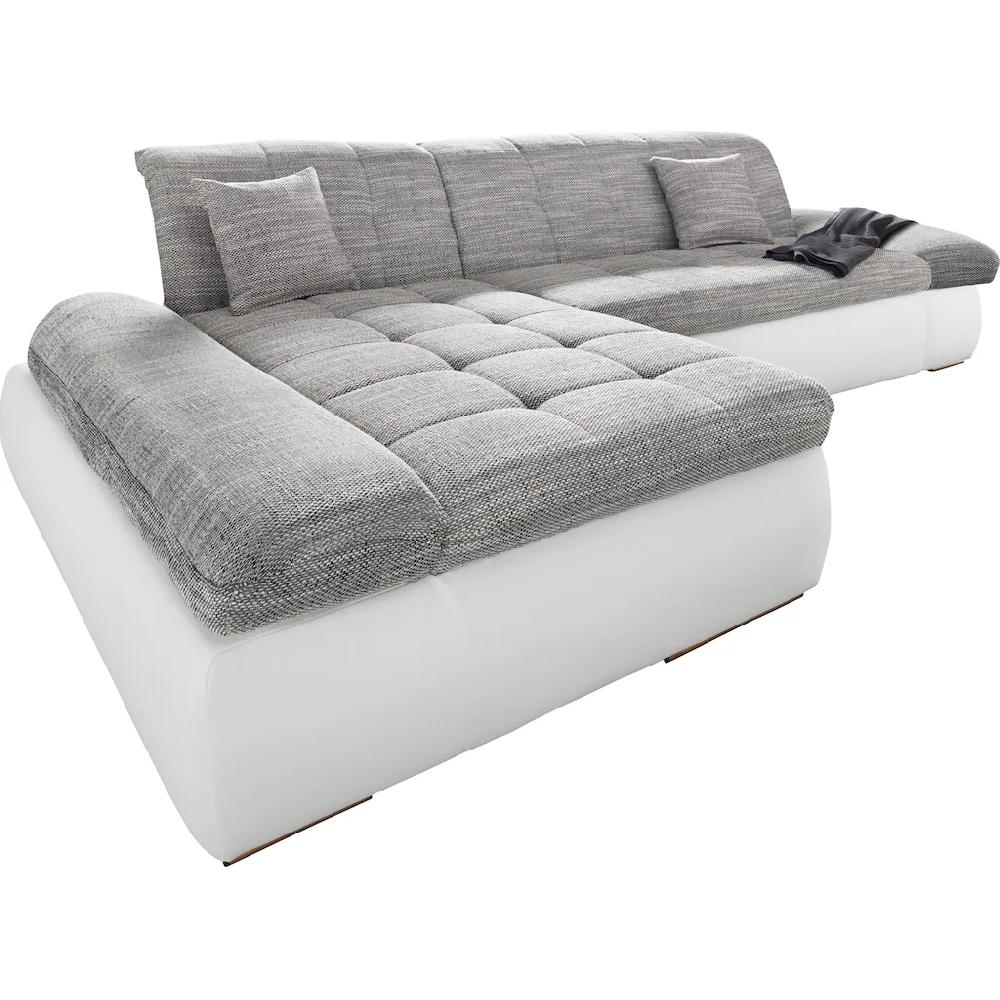 DOMO collection Ecksofa »PB Moric wahlweise mit Bettfunktion + Armteilverstellung L-Form« im XXL-Format B/T/H:300/172/80 cm feine Steppung kaufen Limitierter Zeitrabatt
