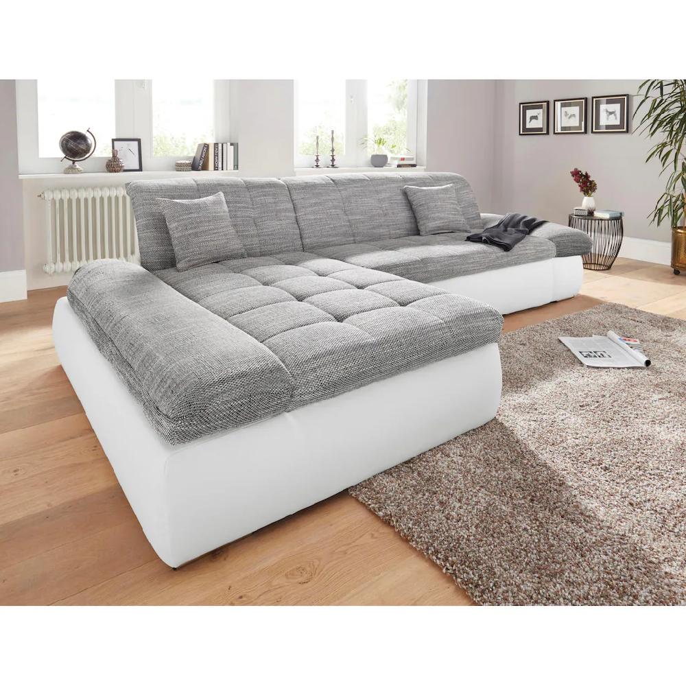 DOMO collection Ecksofa »PB Moric wahlweise mit Bettfunktion + Armteilverstellung L-Form« im XXL-Format B/T/H:300/172/80 cm feine Steppung kaufen Limitierter Zeitrabatt