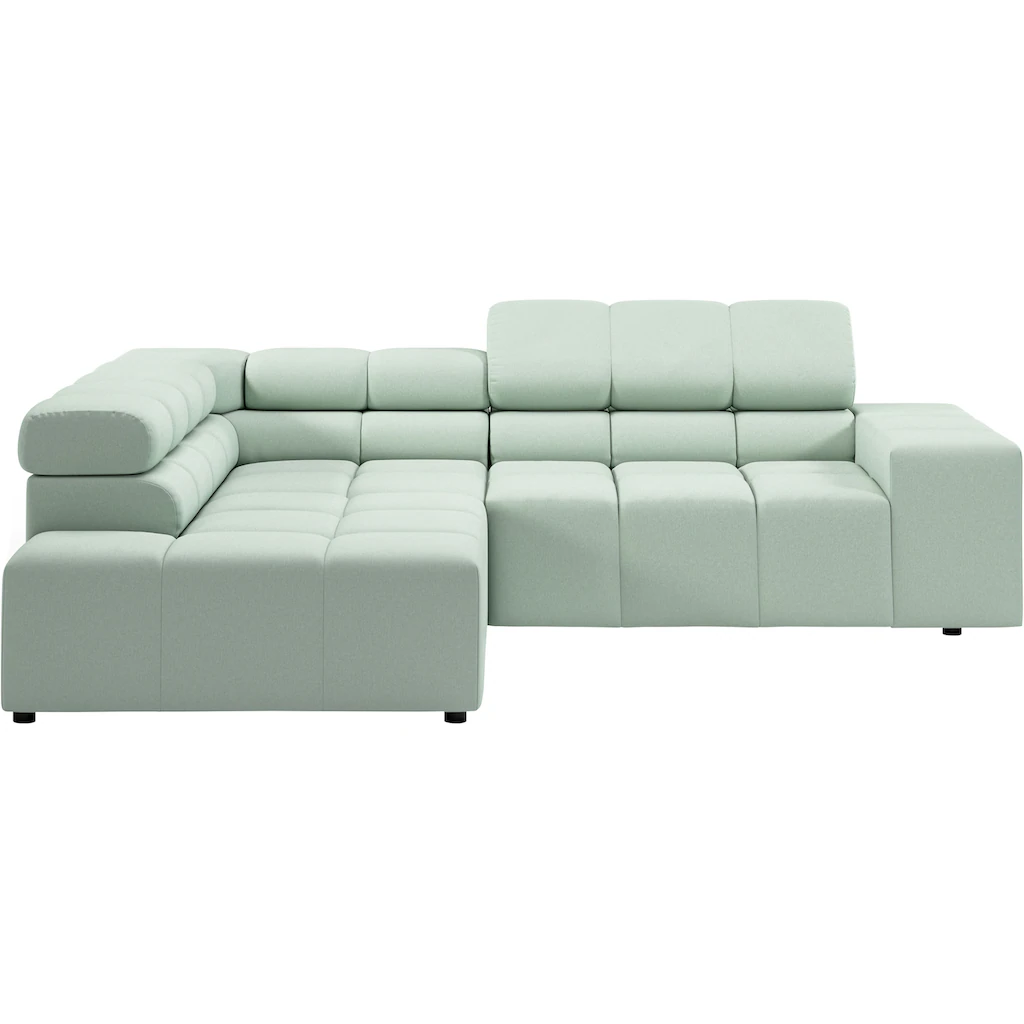 INOSIGN Ecksofa »Ancona incl. Kopfteilverstellung + 3 Zierkissen L-Form « wahlweise motorische Sitztiefenverstellung B/T(H: 249/215/70 cm kaufen Rabatt