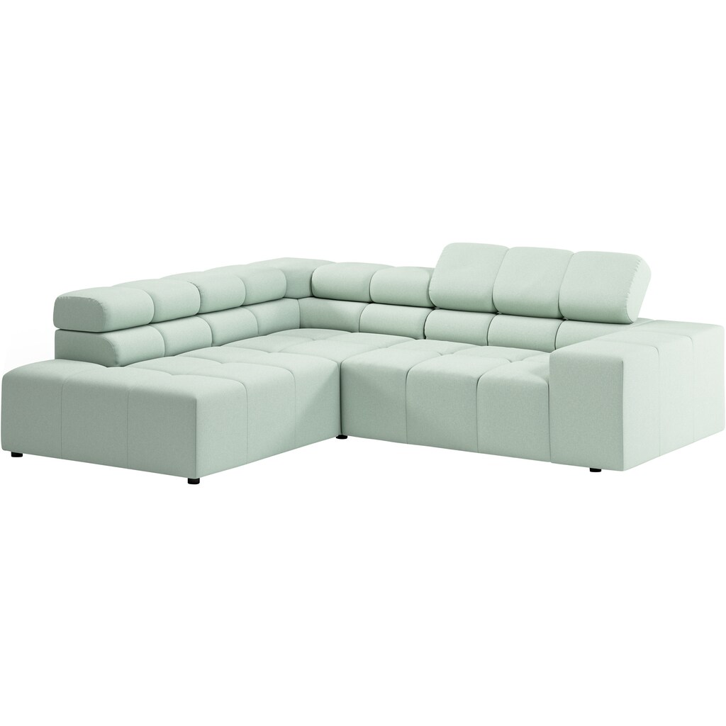 INOSIGN Ecksofa »Ancona incl. Kopfteilverstellung + 3 Zierkissen L-Form « wahlweise motorische Sitztiefenverstellung B/T(H: 249/215/70 cm kaufen Rabatt