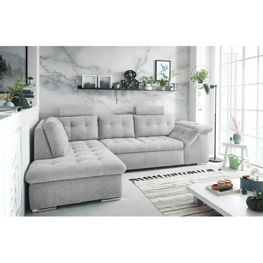 ED EXCITING DESIGN Ecksofa Oman mit Bettfunktion Bettkasten Armteilverstellung und Kopfstützen kaufen