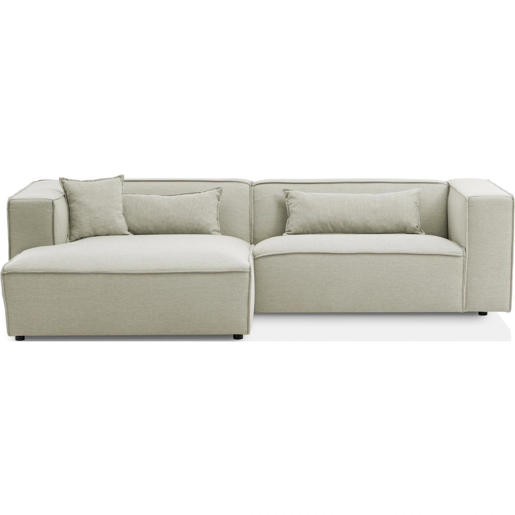 LeGer Home by Lena Gercke Ecksofa »PIARA mit Kedernaht in Cord oder Leinenoptik moderne Couch in L-Form« wahlweise Ottomane rechts/links schwarze Füße bequemer Sitzkomfort kaufen