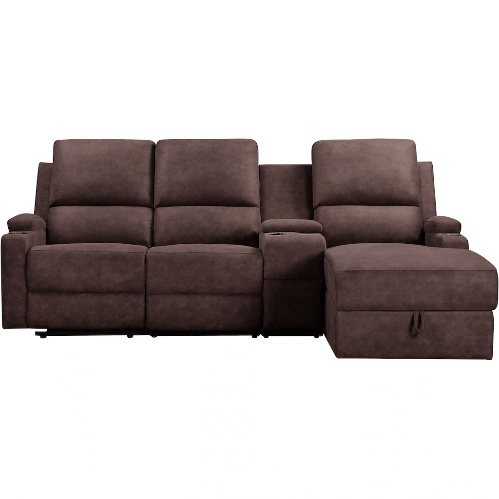 Home affaire Ecksofa »Napori Multimediasofa 3er Kinosessel XXL L-Form « Kinosofa mit Relaxfunktion Getränkehalter Staufach und Staukasten kaufen