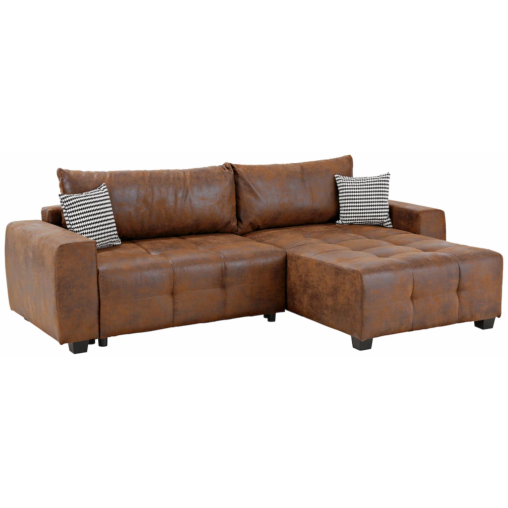 Home affaire Ecksofa »Bella L-Form« wahlweise mit Bettfunktion und Bettkasten Steppung im Sitzbereich kaufen Black Friday