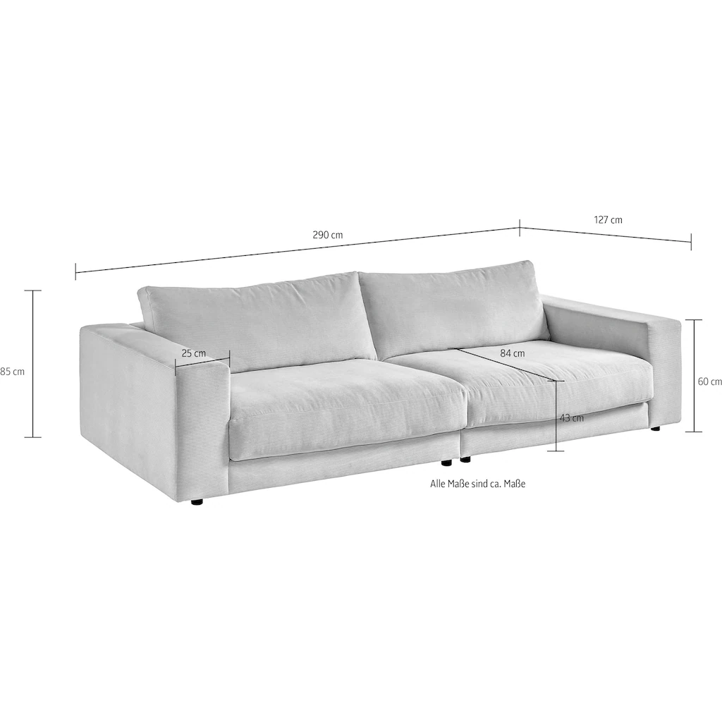 Places of Style Big-Sofa »Enisa legere Polsterung B/T/H: 290/127/85 cm« Zeitloses und stylisches Loungemöbel in Fein- und Breitcord kaufen Weihnachtsangebot