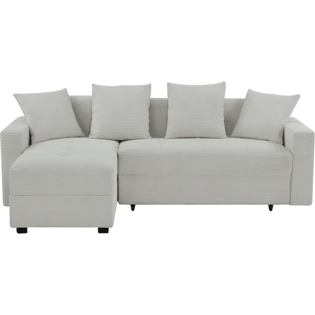 INOSIGN Ecksofa »KILLAM 217 cm L-Form mit Schlaffunktion u. Bettkasten« Recamiere rechts / links montierbar in Cord und Webstoff kaufen Heißer Verkauf